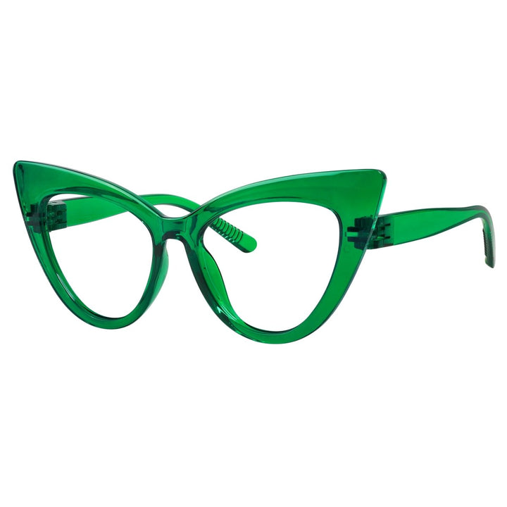 30% Blue Light Blocking Oversized Cat Eye Metalless Eyeglasses