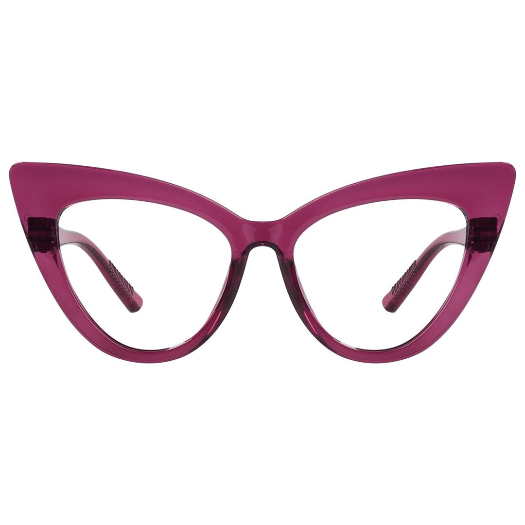 30% Blue Light Blocking Oversized Cat Eye Metalless Eyeglasses