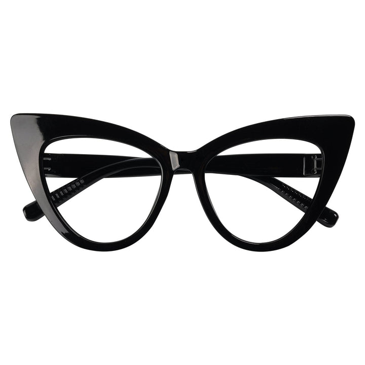 30% Blue Light Blocking Oversized Cat Eye Metalless Eyeglasses