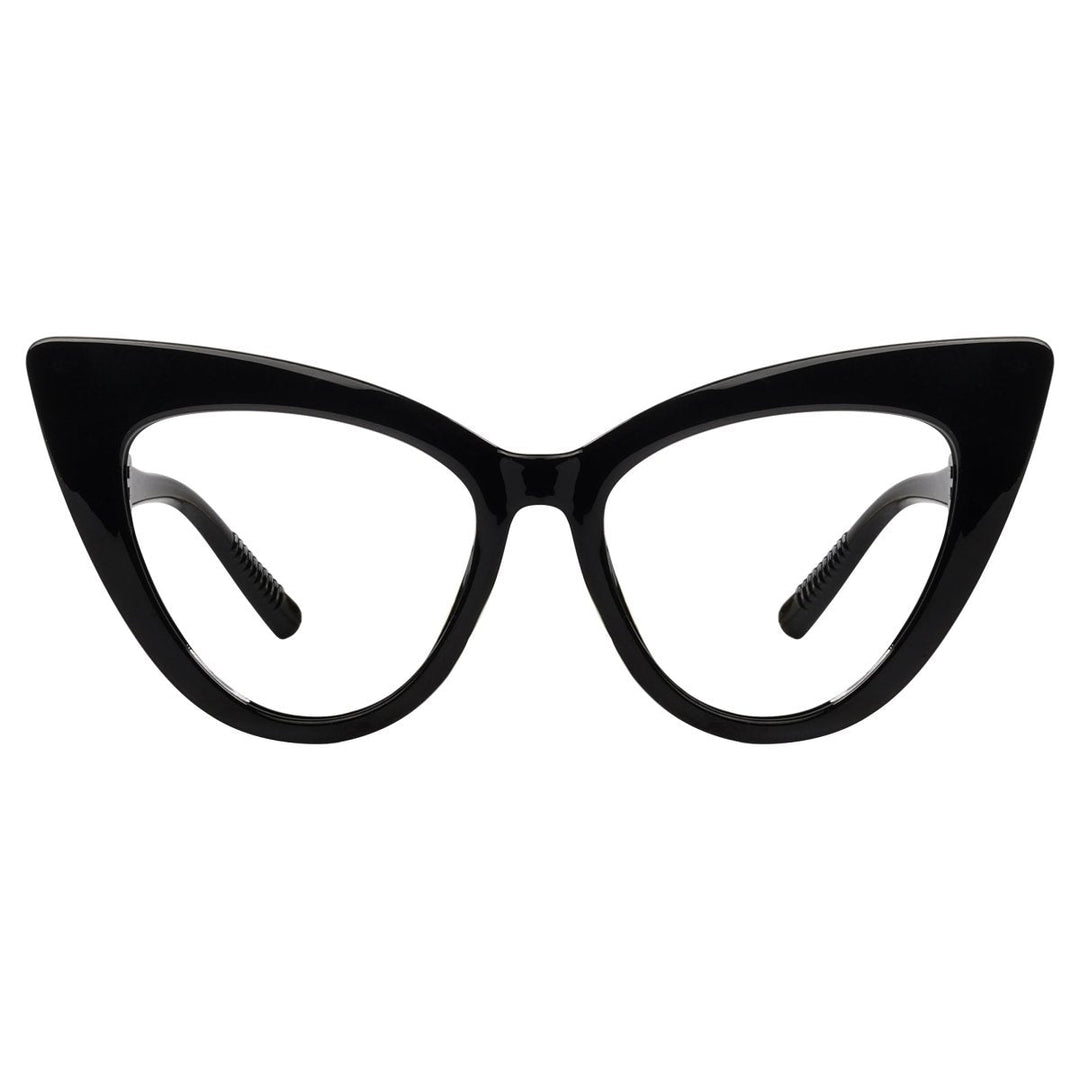 30% Blue Light Blocking Oversized Cat Eye Metalless Eyeglasses