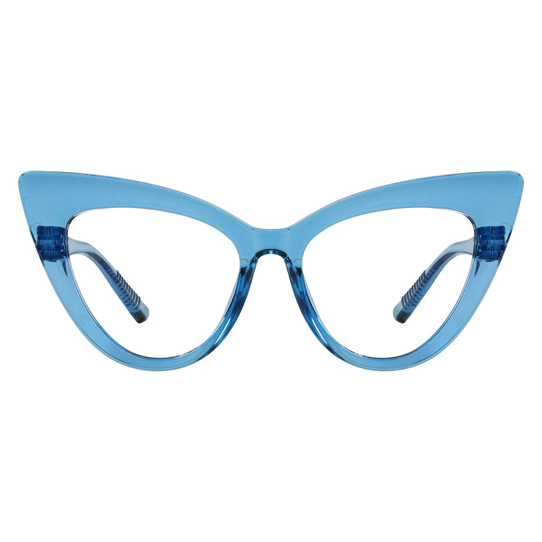 30% Blue Light Blocking Oversized Cat Eye Metalless Eyeglasses