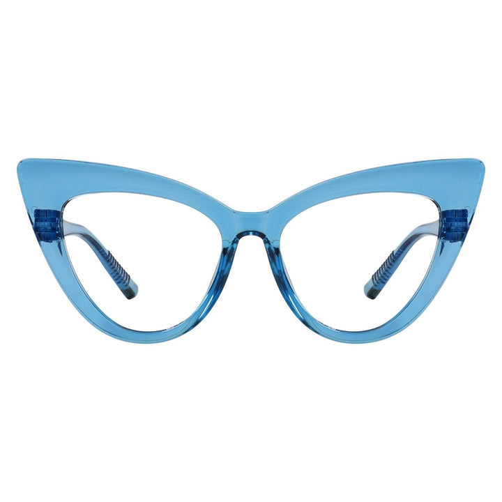 30% Blue Light Blocking Oversized Cat Eye Metalless Eyeglasses