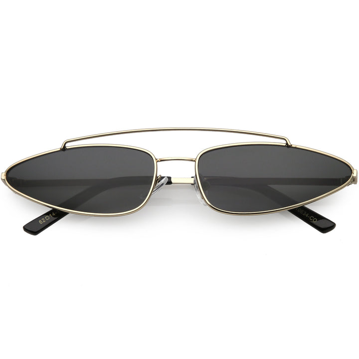 Retro 1990's Slim Triangle  Color Tone Flat Lens Sunglasses C725