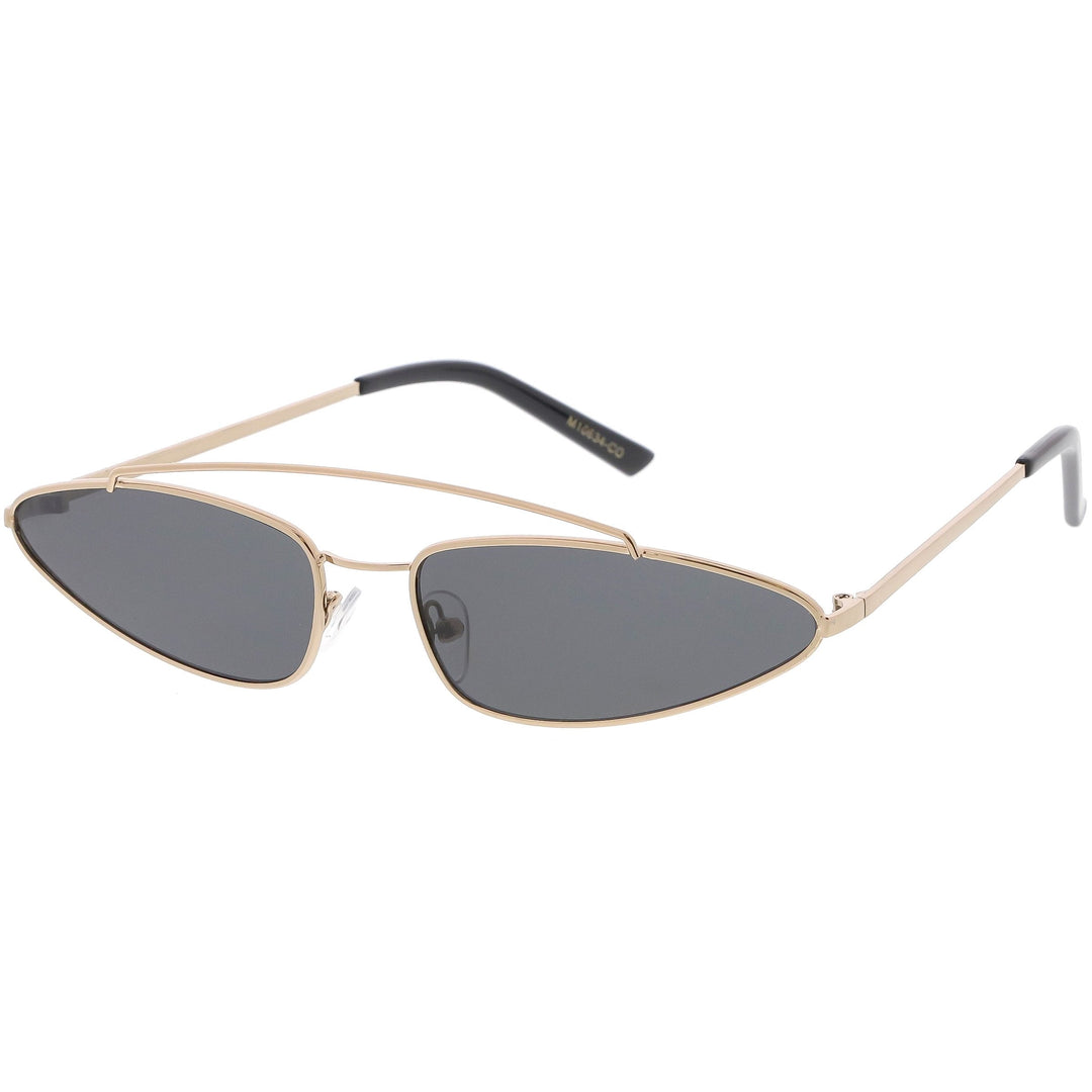 Retro 1990's Slim Triangle  Color Tone Flat Lens Sunglasses C725