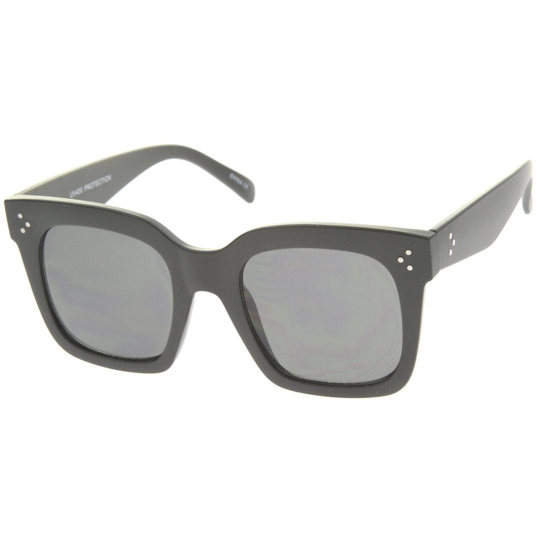 Bold Oversize Horned Rim Flat Lens Sunglasses A101
