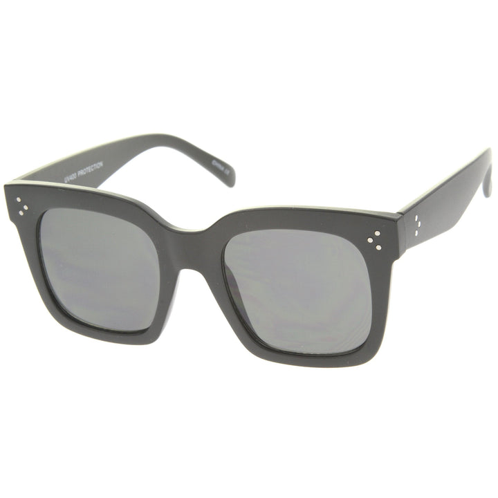 Bold Oversize Horned Rim Flat Lens Sunglasses A101