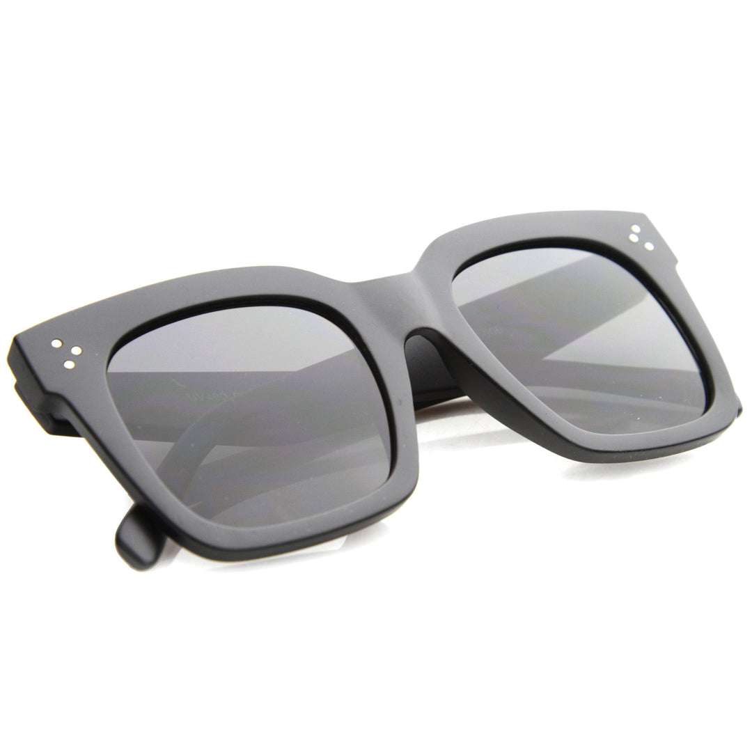 Bold Oversize Horned Rim Flat Lens Sunglasses A101
