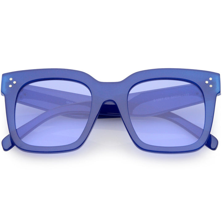 Bold Oversize Horned Rim Flat Lens Sunglasses A101