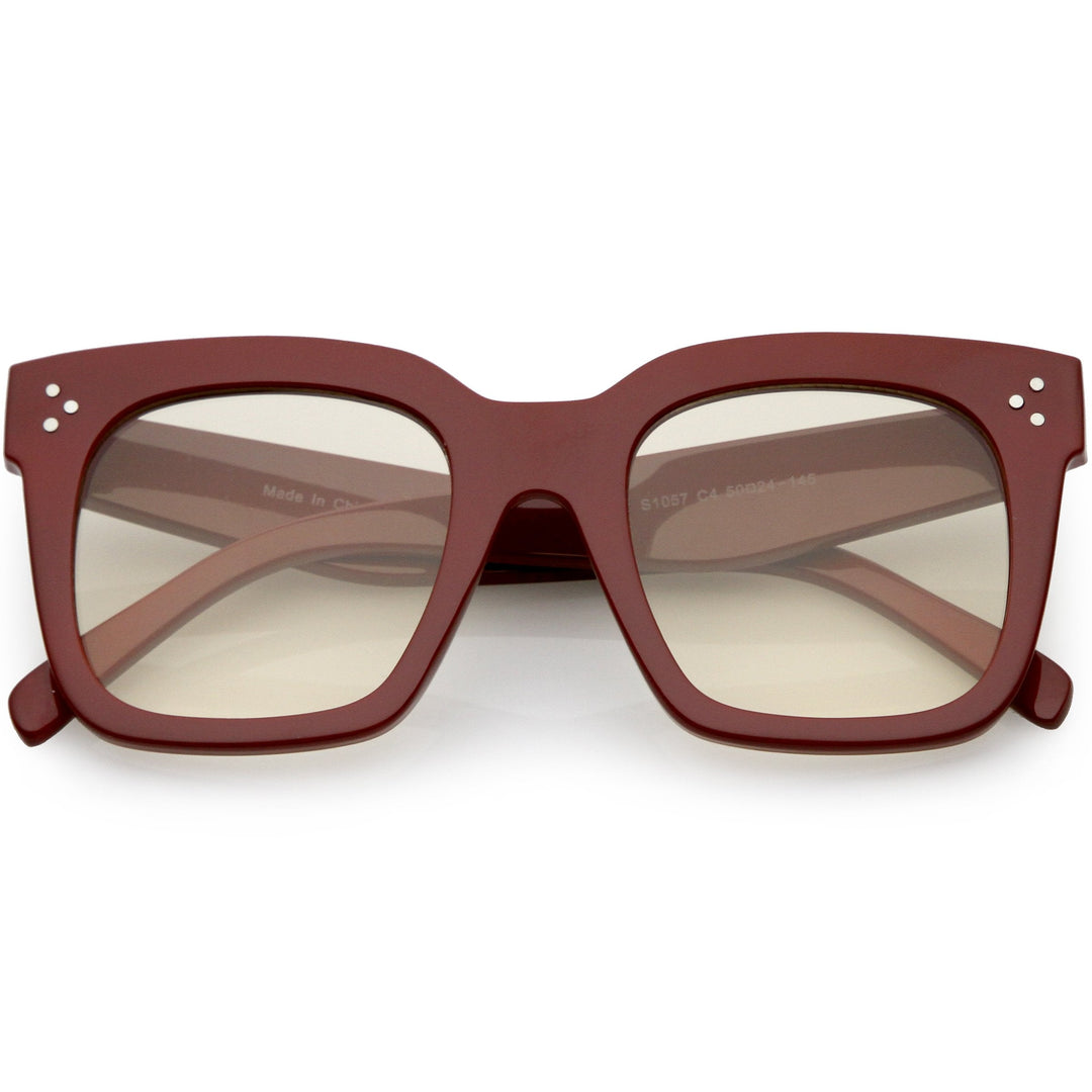 Bold Oversize Horned Rim Flat Lens Sunglasses A101