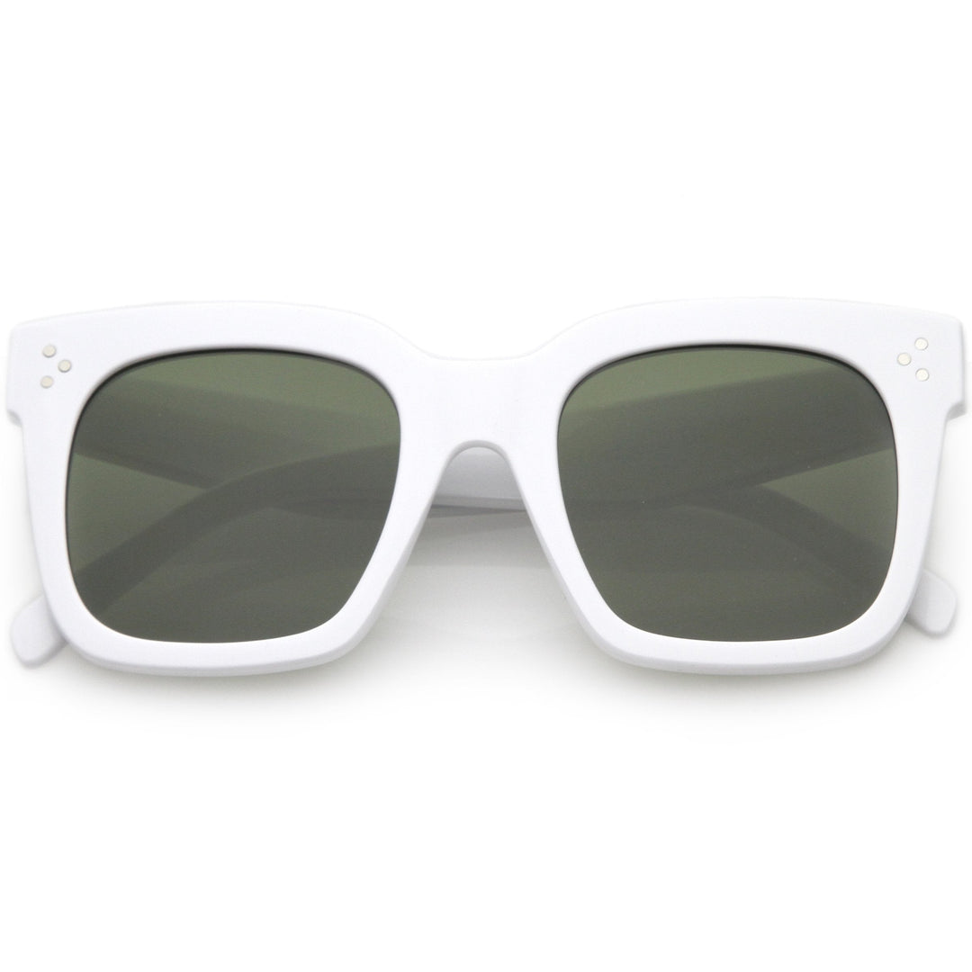 Bold Oversize Horned Rim Flat Lens Sunglasses A101