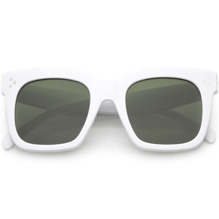 Bold Oversize Horned Rim Flat Lens Sunglasses A101
