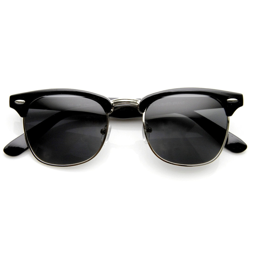 Vintage Half Frame Polarized Horned Rim Sunglasses 2936