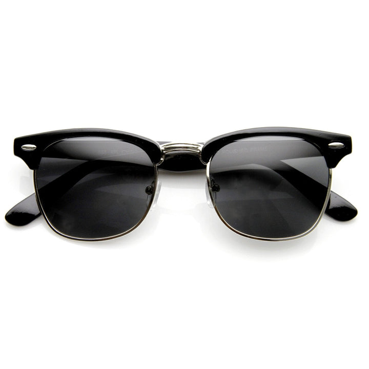 Vintage Half Frame Polarized Horned Rim Sunglasses 2936