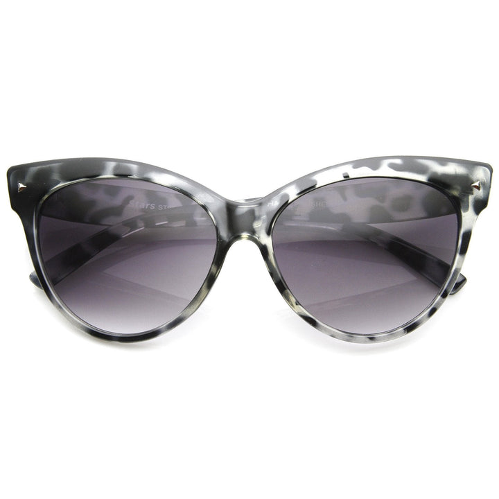 High Pointed Tip Inset Frame Oversize Cat Eye Sunglasses 8462