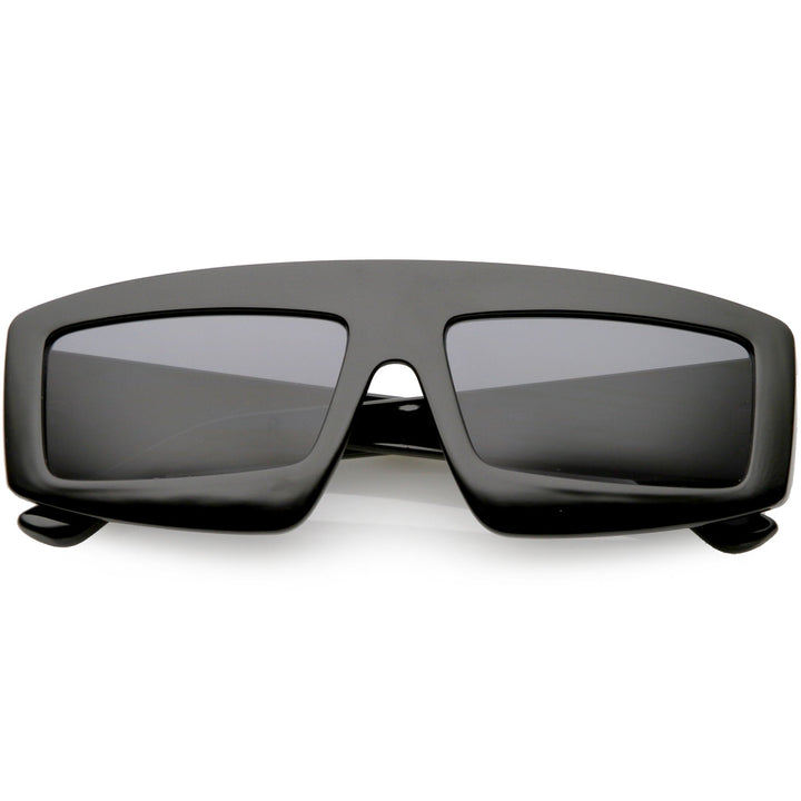 Futuristic Retro Rectangle Block Flat Lens Sunglasses C752