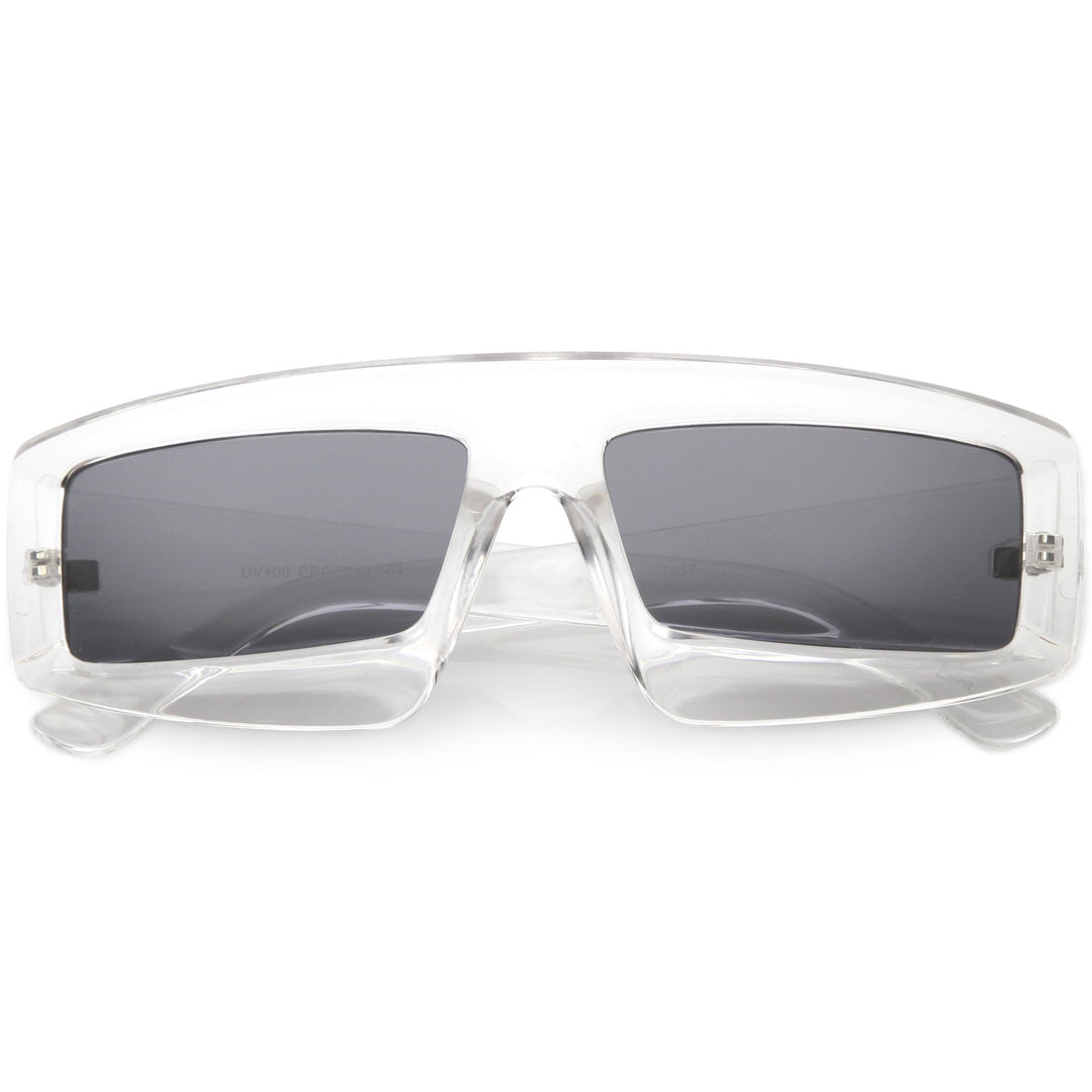Futuristic Retro Rectangle Block Flat Lens Sunglasses C752