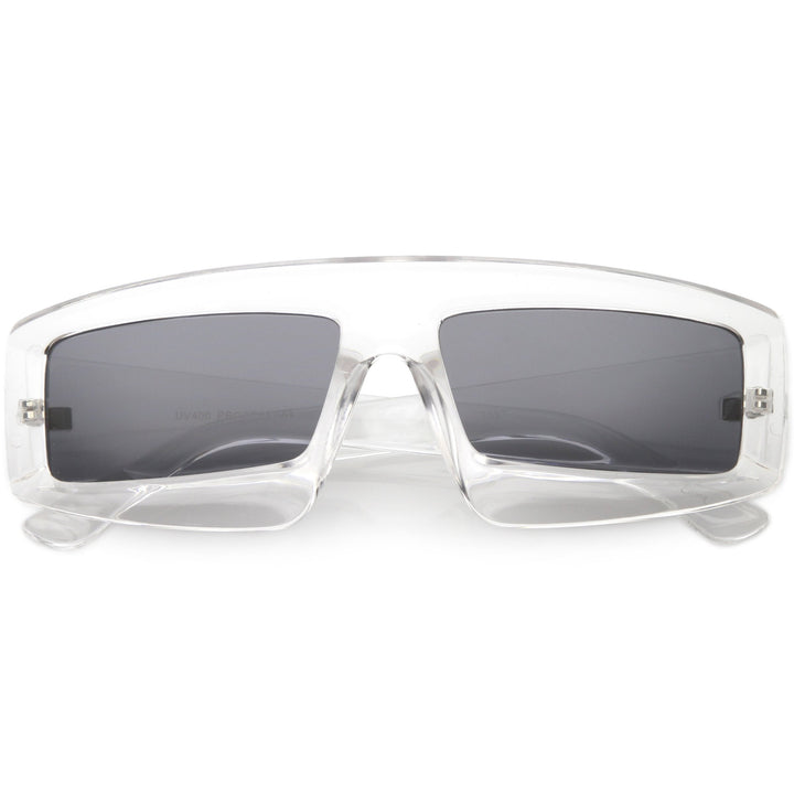 Futuristic Retro Rectangle Block Flat Lens Sunglasses C752