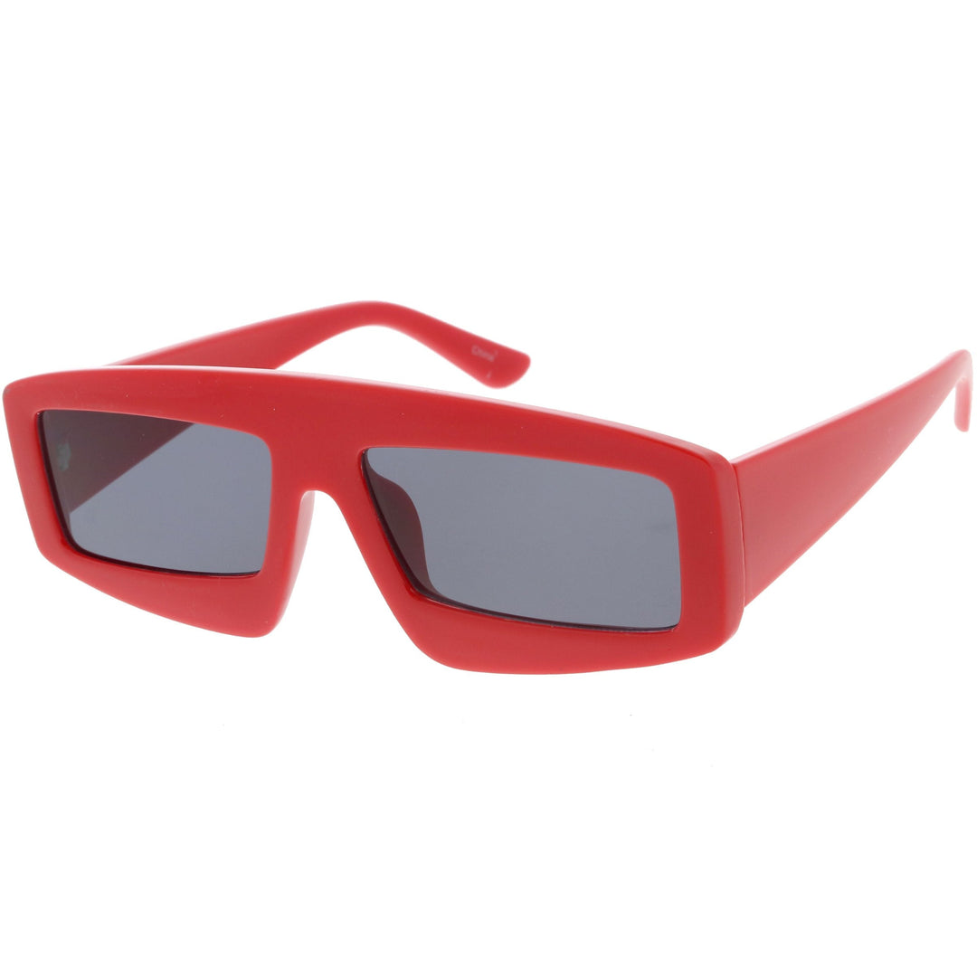 Futuristic Retro Rectangle Block Flat Lens Sunglasses C752