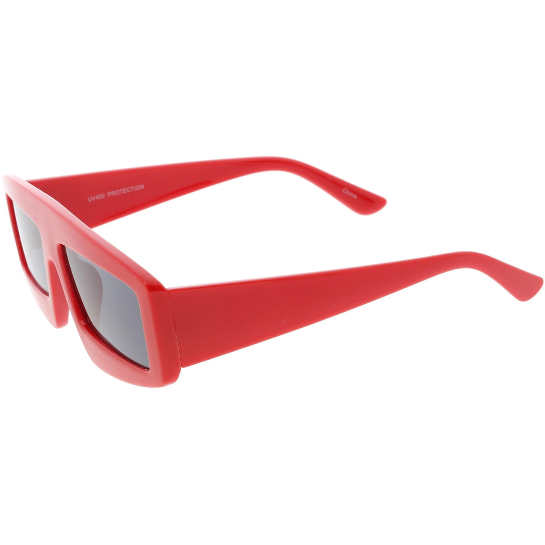Futuristic Retro Rectangle Block Flat Lens Sunglasses C752