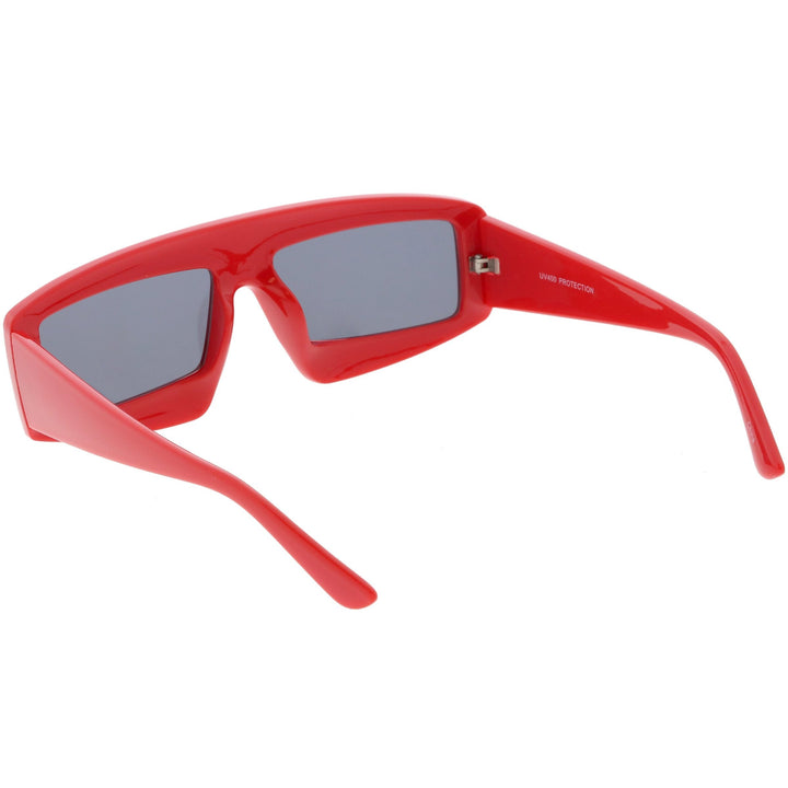 Futuristic Retro Rectangle Block Flat Lens Sunglasses C752