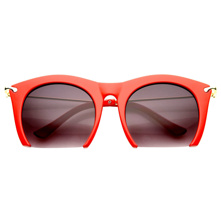 Trendy Women's Fashion Half Frame Cat Eye Sunglasses 9651