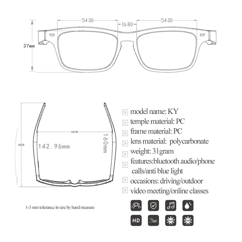 Wireless Bluetooth 5.0 Smart Sunglasses