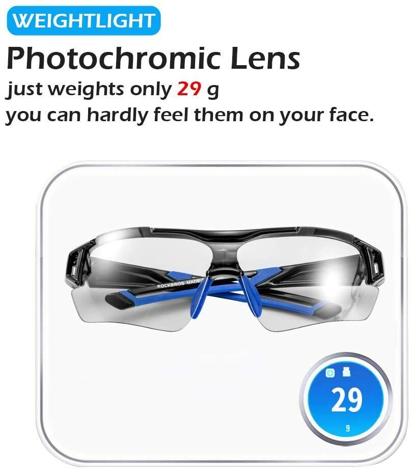 ROCKBROS Cycling Photochromic Glasses Sport Sunglassess Bike Glasses Driving Fishing UV400 Men Women