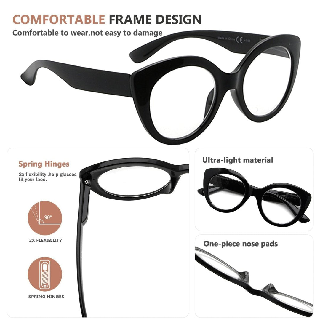Paquete de 4 gafas de lectura estilo ojo de gato de moda R2012