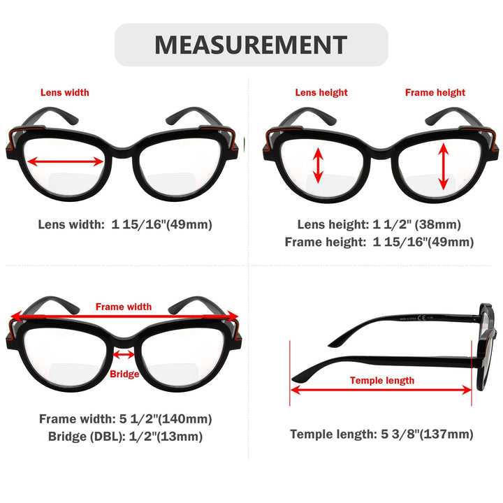 4 Pack Cat-eye Design Bifocal Sunglasses SBR2113