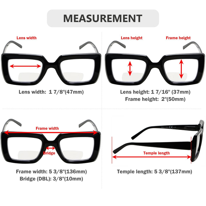 4 Pack Funky Thicker Frame Bifocal Reading Glasses BR2101