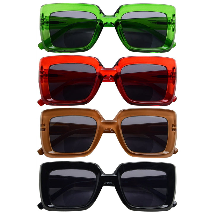 4 Pack Trendy Thicker Frame Bifocal Reading Sunglasses SBR2101