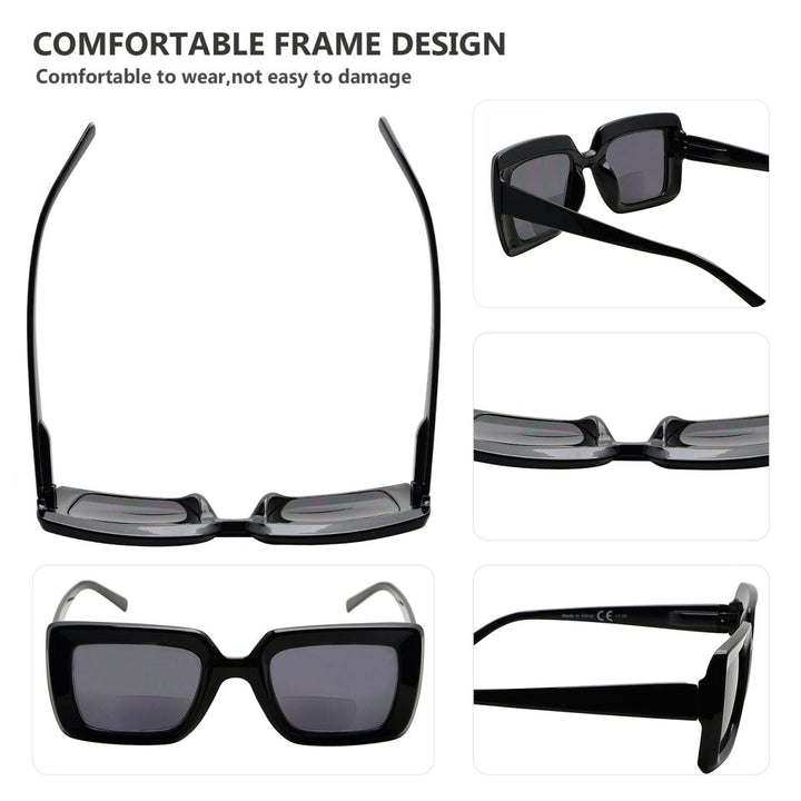 4 Pack Trendy Thicker Frame Bifocal Reading Sunglasses SBR2101