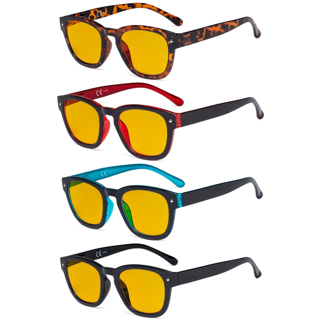 4 Pack Blue Light Blocking Reading Glasses HP089