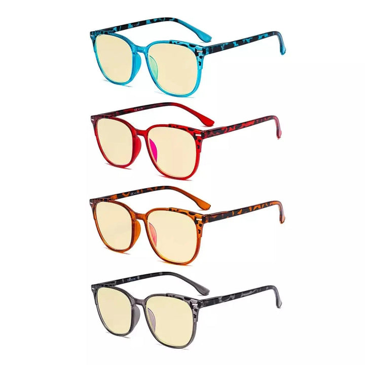 4 Pack Blue Light Filter Browline Glass Hipster Style TM9001D