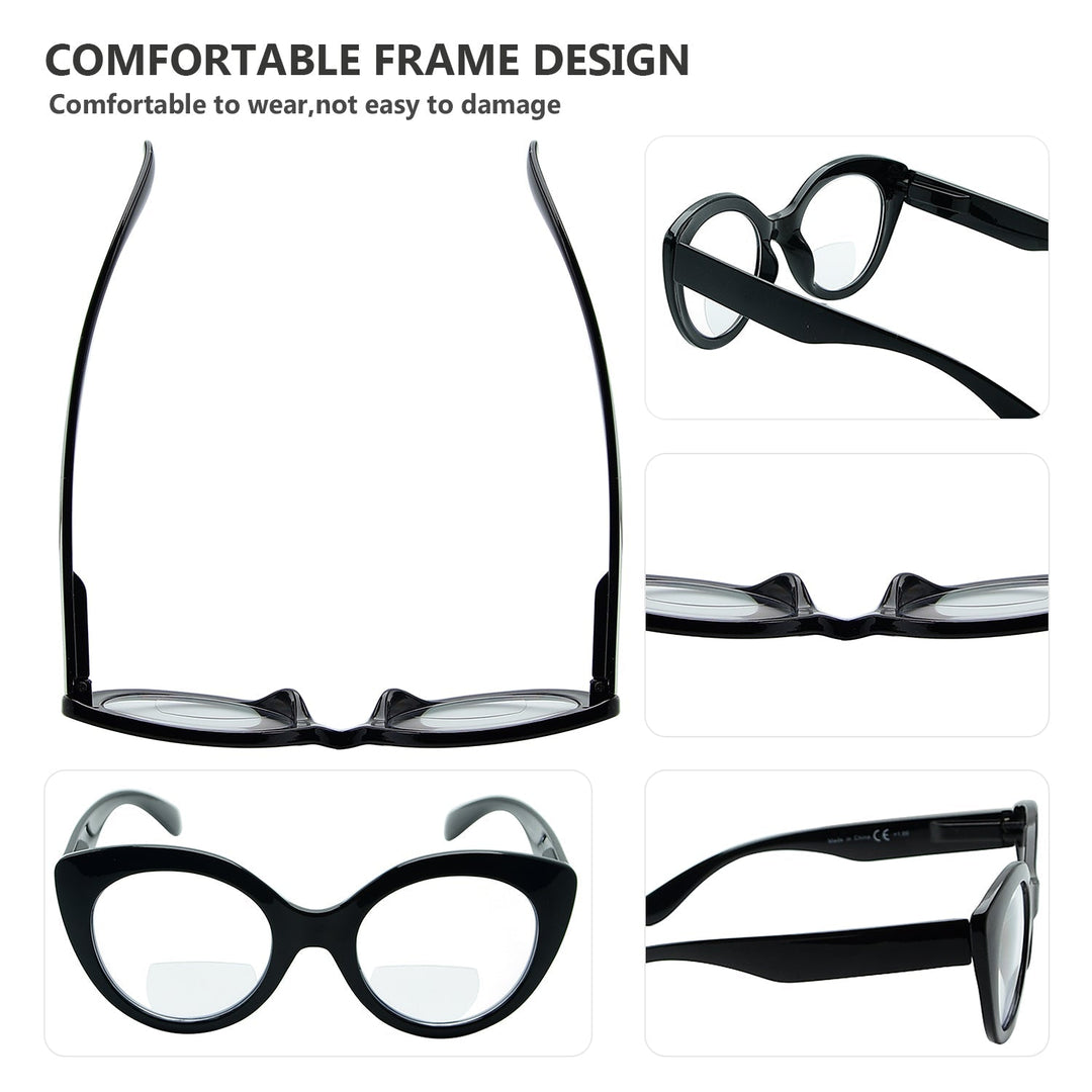 4 Pack Cat Eye Bifocal Reading Glasses