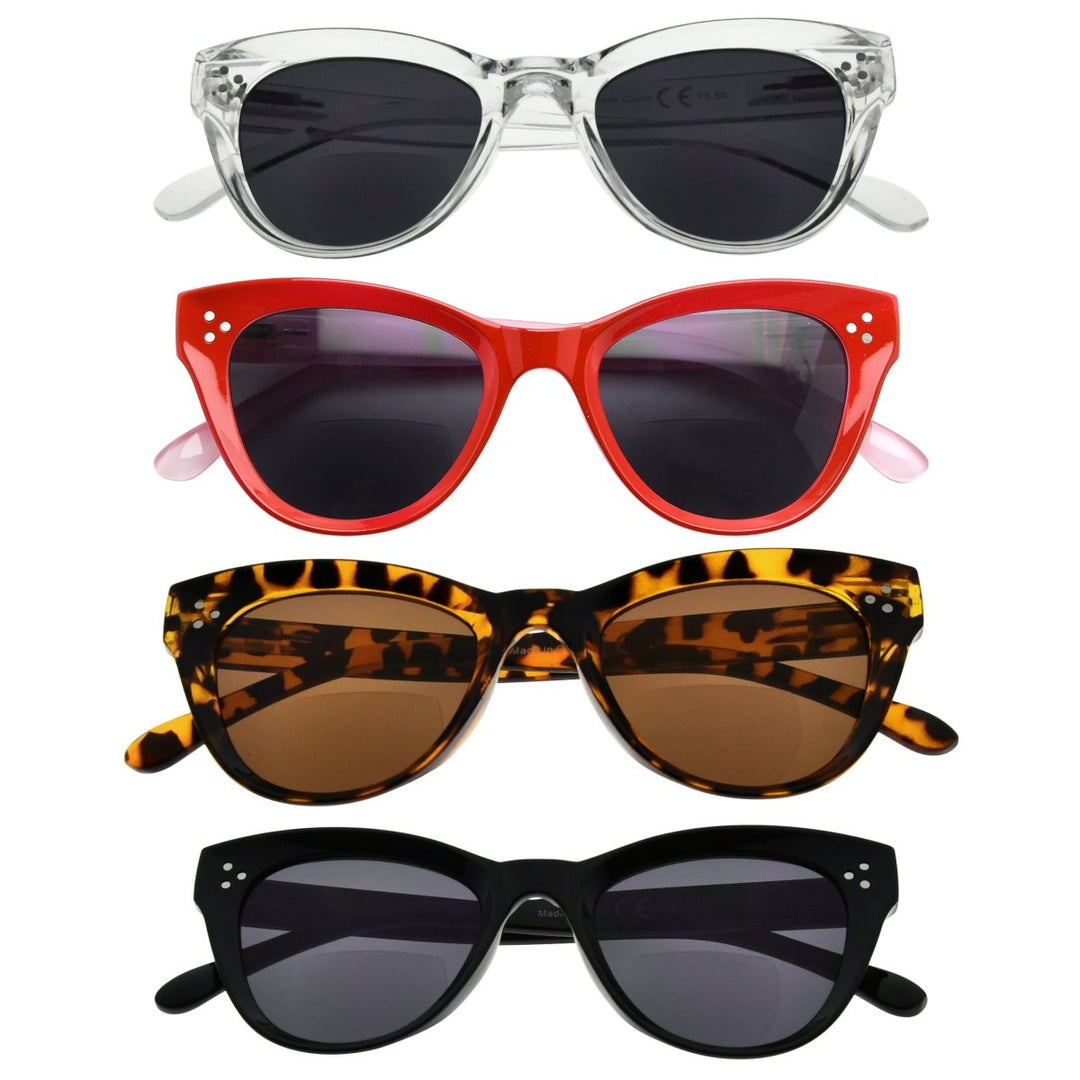 4 Pack Cat-eye Thicker Frame Bifocal Sunglasses SBR9108