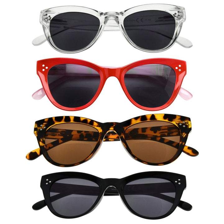 4 Pack Cat-eye Thicker Frame Bifocal Sunglasses SBR9108