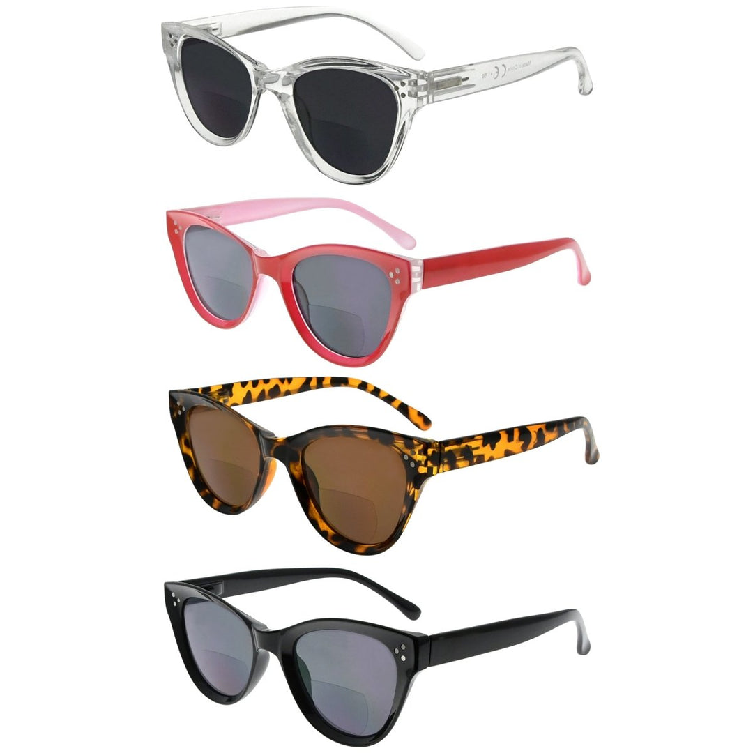 4 Pack Cat-eye Thicker Frame Bifocal Sunglasses SBR9108