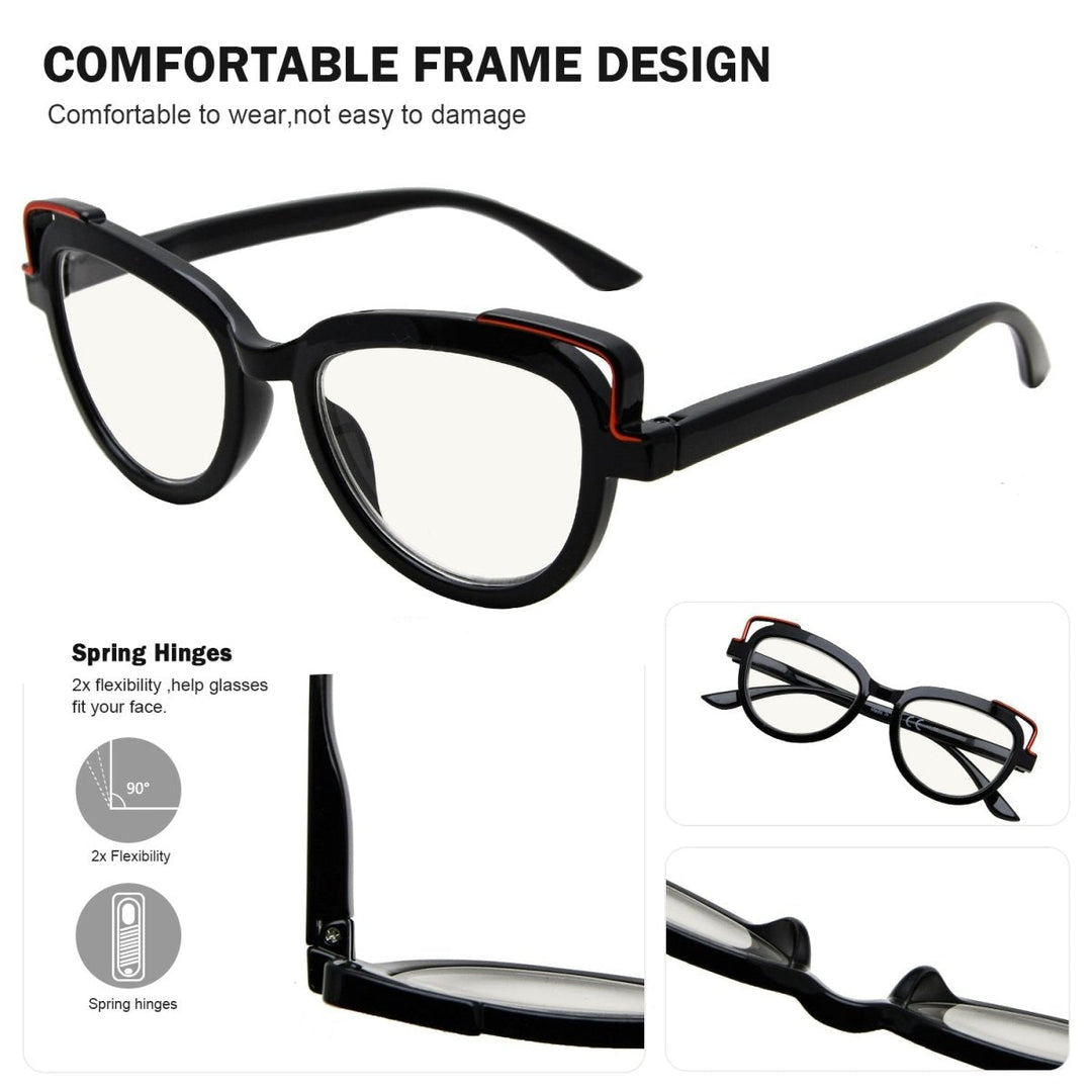 4 Pack Cat Eye Progressives Multifocal Reading Glasses