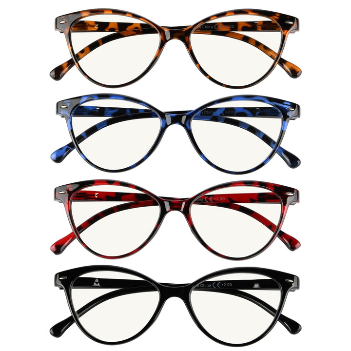 4 Pack Cat Eye Progressives Multifocus Readers