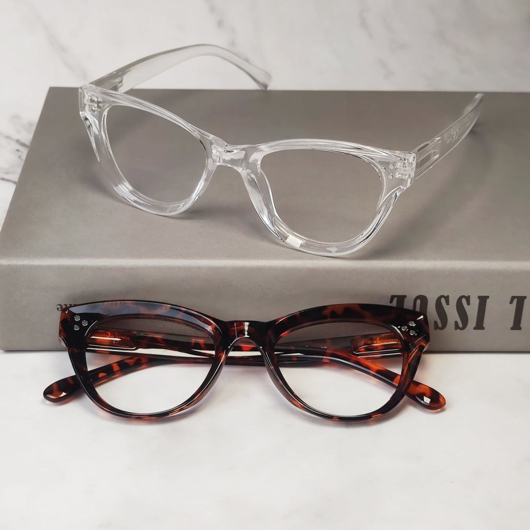 4 Pack Cat-eye Reading Glasses Thicker Frame Readers R9108