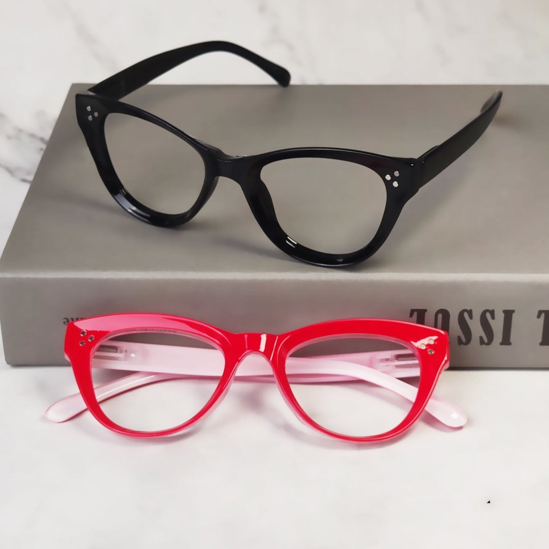 4 Pack Cat-eye Reading Glasses Thicker Frame Readers R9108