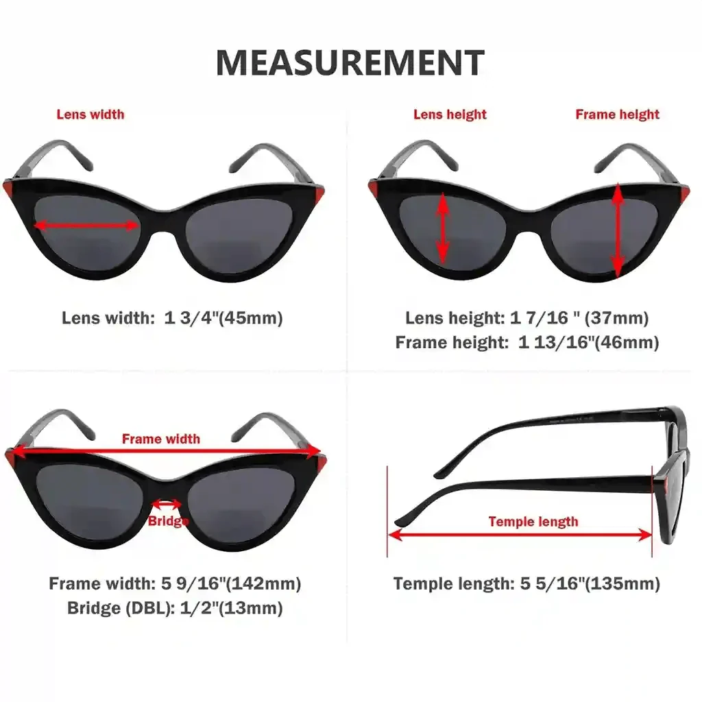 4 Pack Cat-eye Stylish Bifocal Sunglasses SBR2103