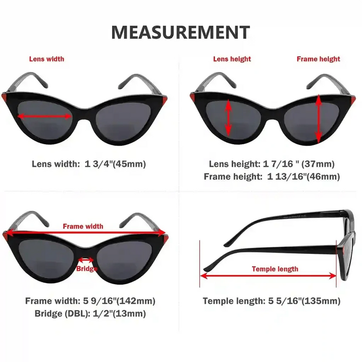 4 Pack Cat-eye Stylish Bifocal Sunglasses SBR2103