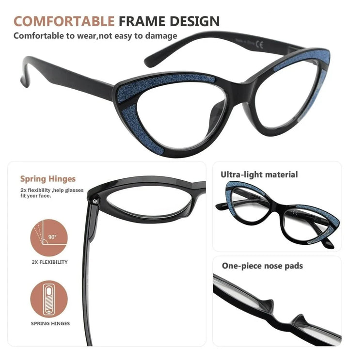 4 Pack Cat-eye Stylish Reading Glasses R2029