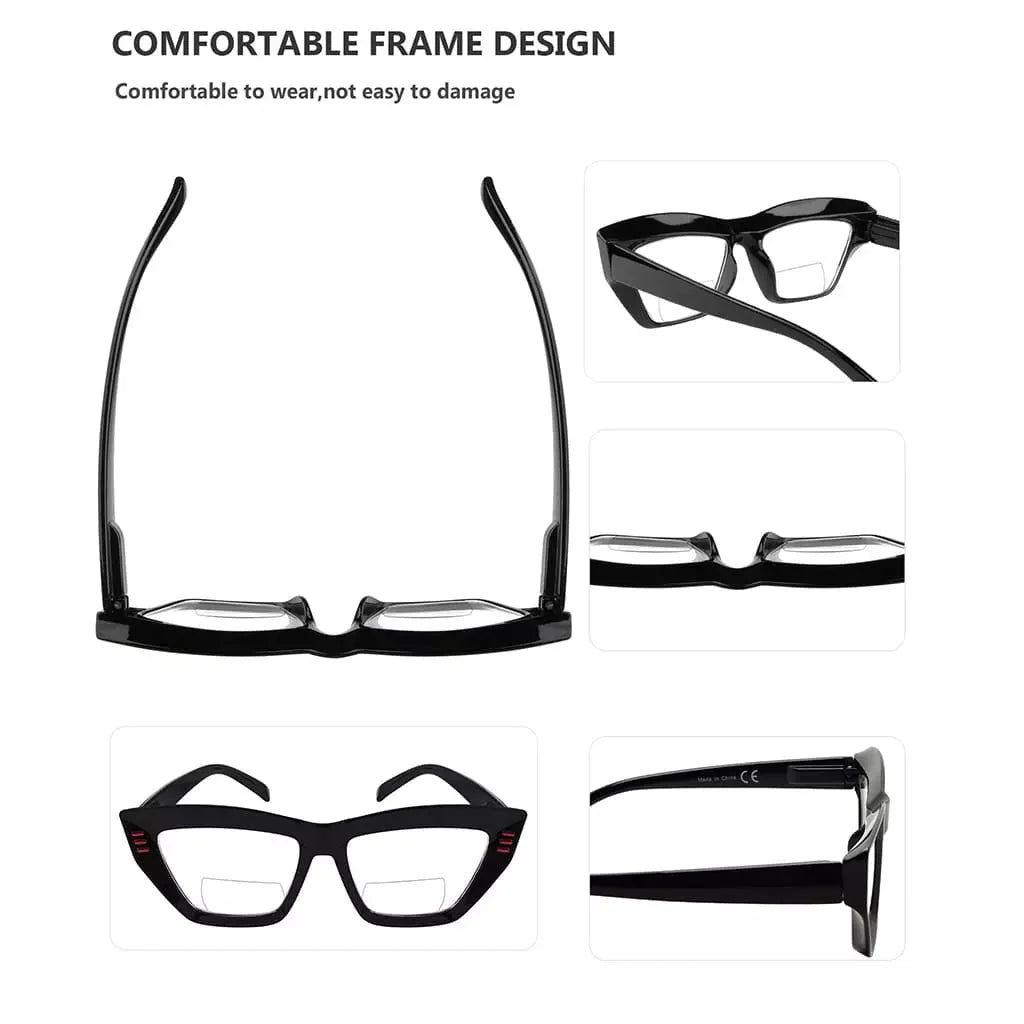 4 Pack Cat-eye Thicker Frame Bifocal Reading Glasses BR2017