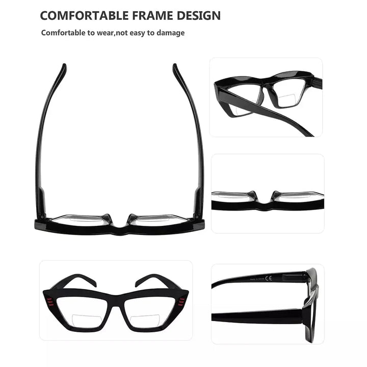 4 Pack Cat-eye Thicker Frame Bifocal Reading Glasses BR2017