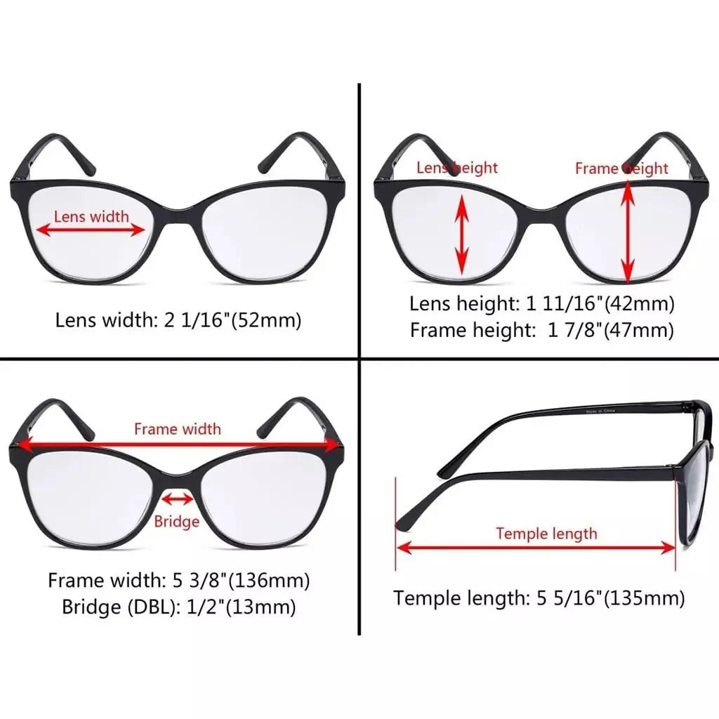 4 Pack Cat-eye Tortoise Reading Glasses FH1570