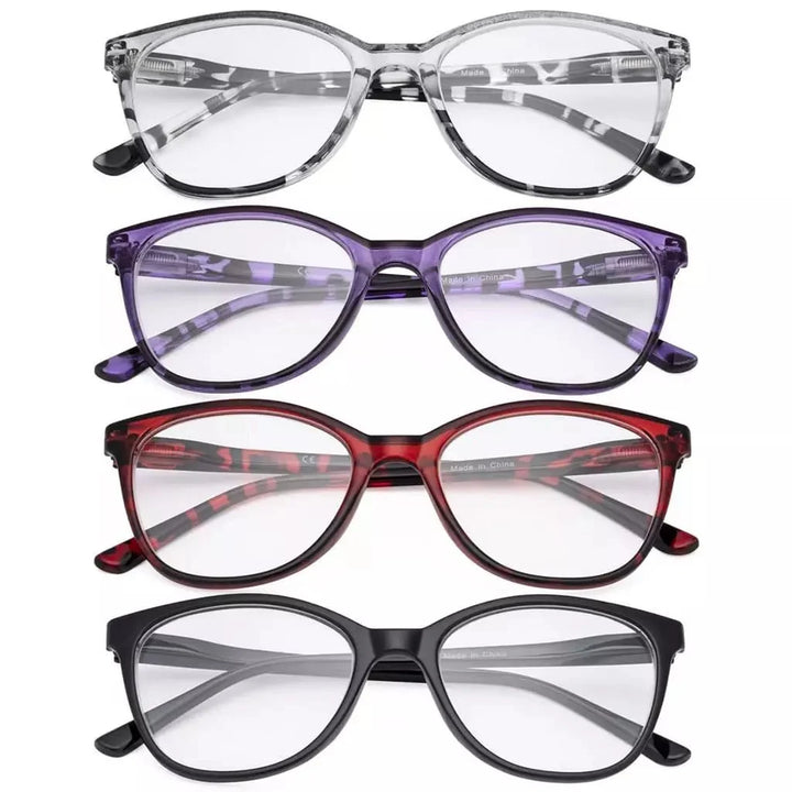 4 Pack Cat-eye Tortoise Reading Glasses FH1570