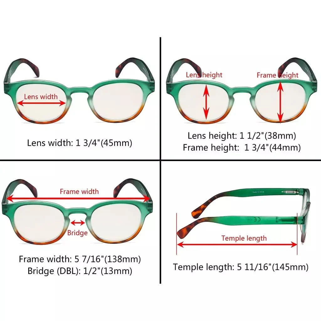 4 Pack Blue Light Filter Reading Glasses UVR124D